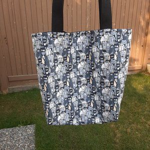 Handmade Cats Tote bag with pocket